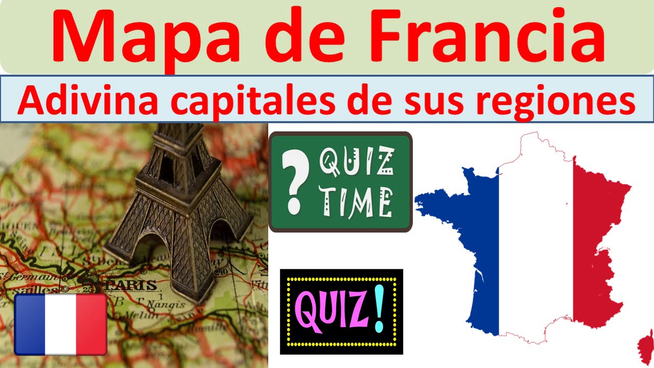 Mapa Francia. Capitales regiones de Francia