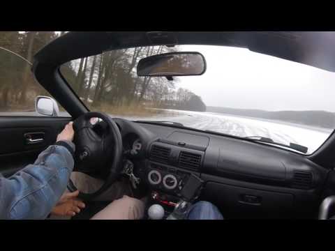 Krzywe lake IceAttack! Mr2 2zzge - runda z Pawłem, awaria opony :(