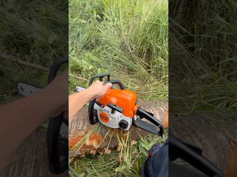 STIHL - MS 180 Cold Starting 🥶✅ #chainsaw #stihl #forest