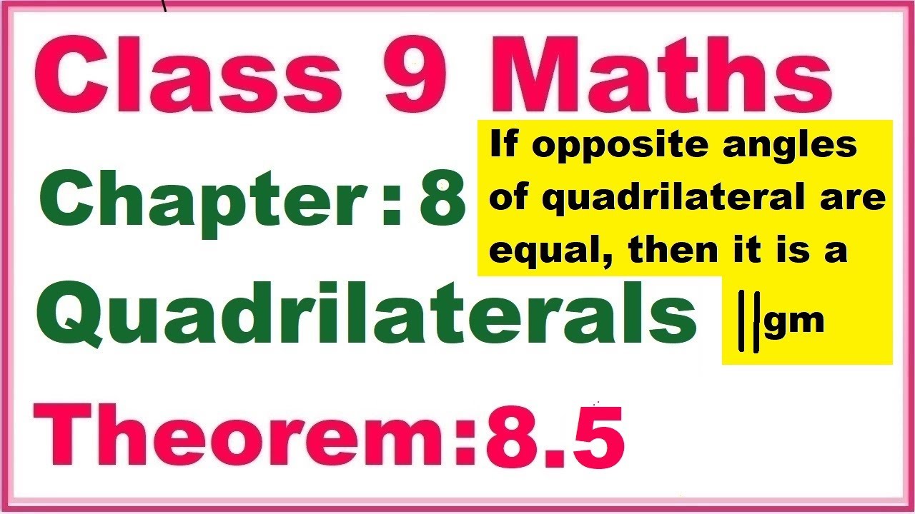 Theorem:8.5 Chapter:8 Quadrilaterals | Ncert Maths Class 9