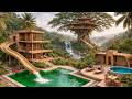 299 Day We Build Top3 Bamboo Jungle Luxury House Treehouses With Modern Luxury Pools