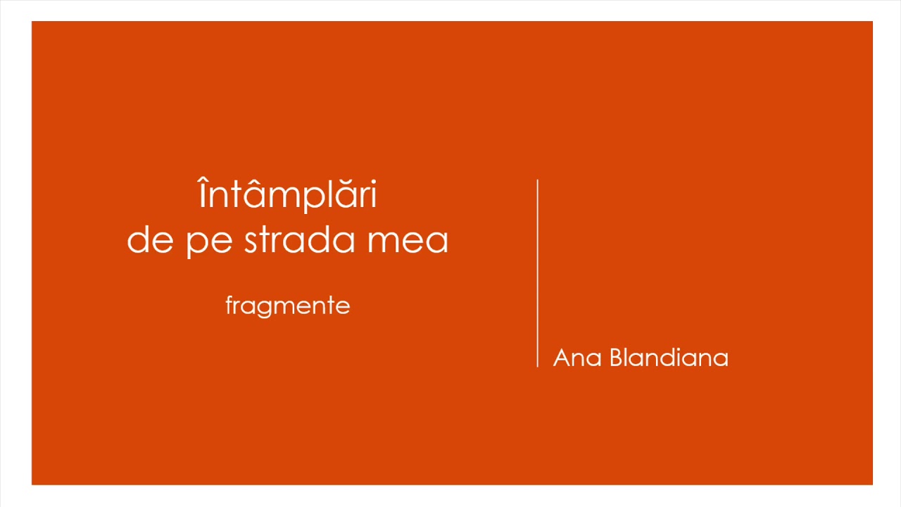 Întâmpl?ri de pe strada mea - fragmente, de Ana Blandiana
