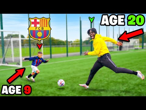 9 Year Old Footballer vs 20 Year Old.. KID LEWANDOWSKI
