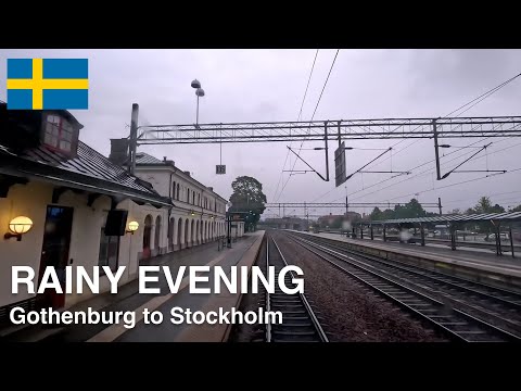 4K CABVIEW: Rainy Evening (Gothenburg to Stockholm