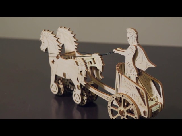 Video teaser per Mechanical model "Roman Chariot" of WOODEN.CITY