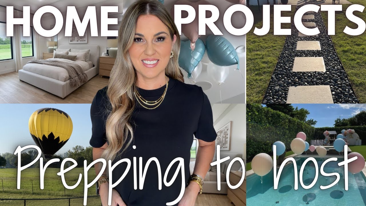 DIY HOME PROJECTS INSIDE & OUTSIDE THE HOME | STONE PATH WALKWAY DIY PROJECT | PREPPING TO HOST 🩵🩷