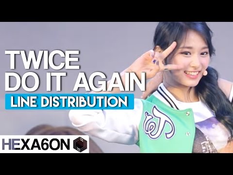 Twice - Do it Again Line Distribution (Color Coded)