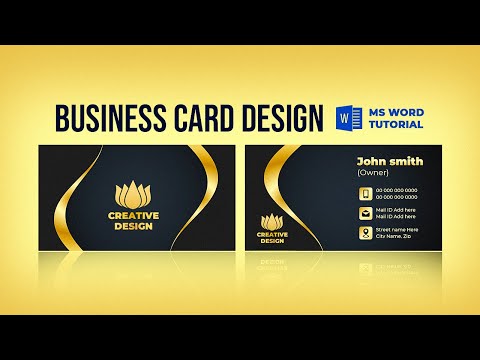 How to make Business Card Design in MS Word Visiting Card Design in Microsoft Word