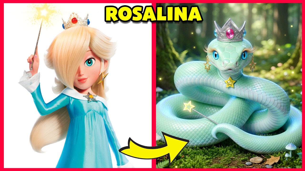 Super Mario Galaxy Characters as SNAKES 🐍 + Guess The Characters by Dancing 🍄🌌🔊