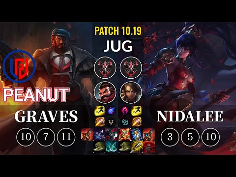 LGD Peanut Graves vs Nidalee Jungle - KR Patch 10.19