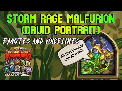 Storm Rage Malfurion + Voicelines - Hearthstone Druid Hero Portrait
