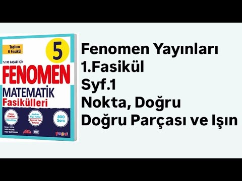 5.SINIF FENOMEN 1.FASİKÜL S.1 NOKTA, DOĞRU, DOĞRU PARÇASI VE IŞIN