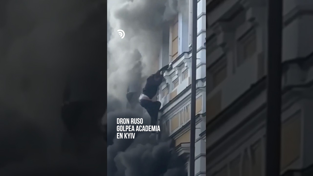 Dron ruso golpea academia en Kyiv 🚨💥