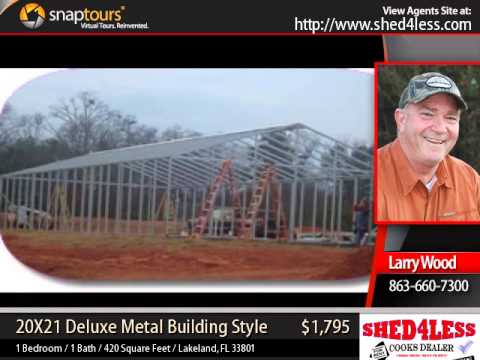 shed4less - 20X21 Metal Building Deluxe Style