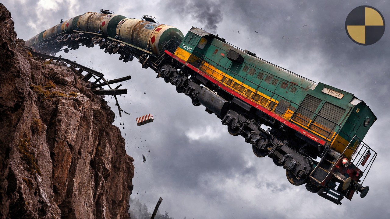 Trains vs Cliff 😱 BeamNG.Drive