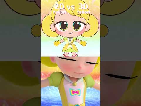 💛 2D vs 3D Yellow's Transformation 💛 #rainbowbubblegem #shorts
