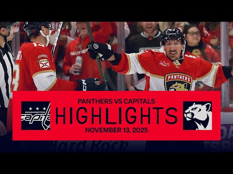 Panthers vs Capitals Highlights | Marchand's 1,000th Career Point Game | 11.13.25