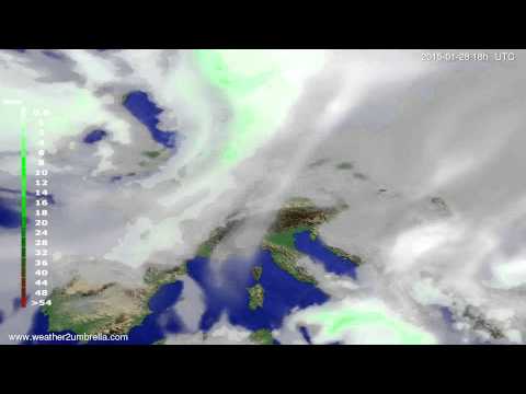 Precipitation forecast Europe 2015-01-26