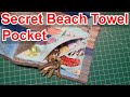 How to sew a secret triangle pocket for beach/sport towels. DIY corner hidden pocket