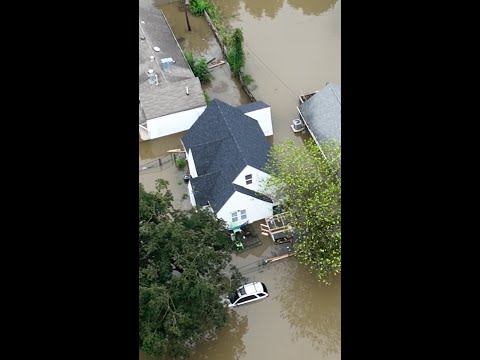 Drone video shows flooding in Indianapolis