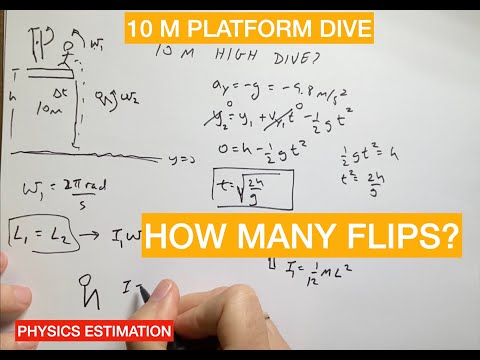 Estimating the number of flips for the 10 meter platform dive.