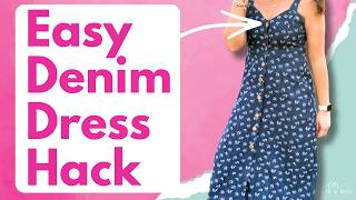 This Dress Hack Should Be a Sewing Pattern | Sweetheart Denim Dress Tutorial
