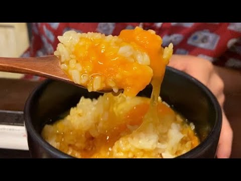 Trying Japanese Orange Raw Eggs over Rice