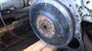 Marine inboard transmission and flywheel removal