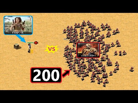 Can Fully Upgraded Tanya kill 200 Conscripts? - Red Alert 2
