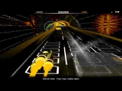 I play Audiosurf Lady gaga Pokerface Remix