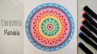 Easy colourful mandala art 🌈✨ | easy mandala art for beginners | step by step mandala art