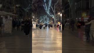 🇪🇸 Walking Las Ramblas in Barcelona Spain at Night #shorts