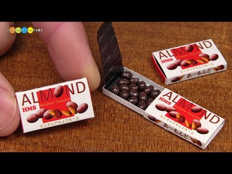 DIY meiji Style Miniature Almond Chocolate (Fake food)　アーモンドチョコレート風ミニチュアお菓子作り Video