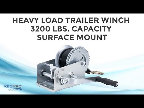Heavy Load Trailer Winch 3200 lbs. Capacity Surface Mount