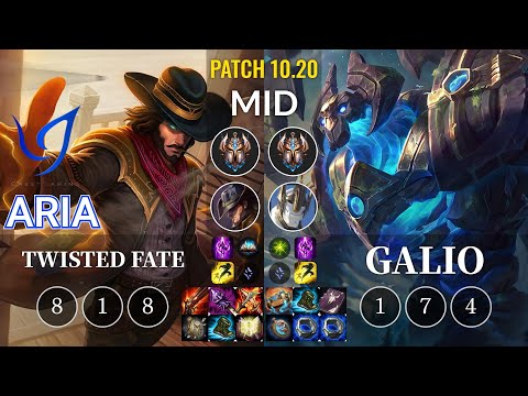 CGA Aria Twisted Fate vs Galio Mid - KR Patch 10.20