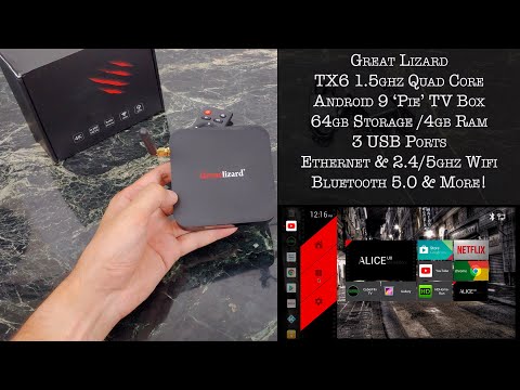 $60 Android 9 TV Box Review by Great Lizard TX6 Allwinner Processor 64GB Storage