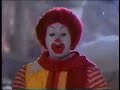 1992 McDonalds Commercial With Ronald McDonald Snow Variant