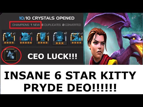 INSANE 6 STAR KITTY PRYDE DEO!!! LUCKY CEO Crystal Opening 10000%!! Marvel Contest of Champions