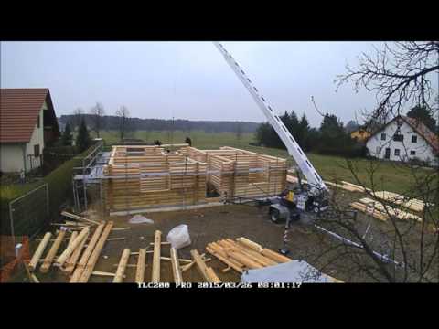 Zeitraffervideo Aufbau, Blockhaus, Holzhaus (2016)