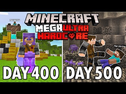I Survived 500 Days in Mega Ultra Hardcore Minecraft... FINALE! Minecraft Hardcore 100 Days