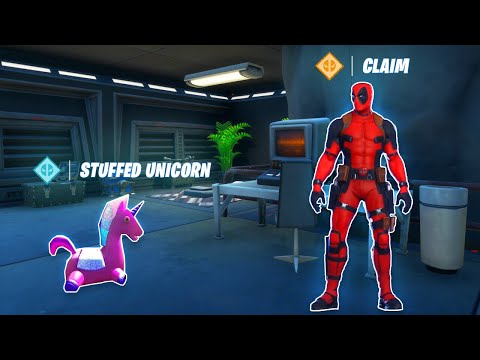 DEADPOOL WEEK 5 CHALLENGES in FORTNITE! FIND DEADPOOL'S STUFFED UNICORN! (Fortnite Free Rewards)