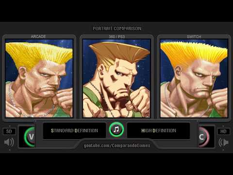 Portrait Comparison of Super Street Fighter II (SD vs HD Remix vs Ultra) Side by Side Comparison