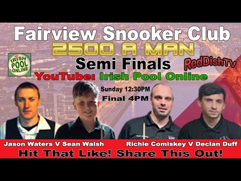 Declan DUFF V Richie COMISKEY (Part 1) - Semi - Blackball Pool - Fairview Snooker Club Dublin