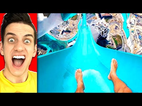 Word's FASTEST and LONGEST Water Slides! (Try Not To Say WOW Challenge)