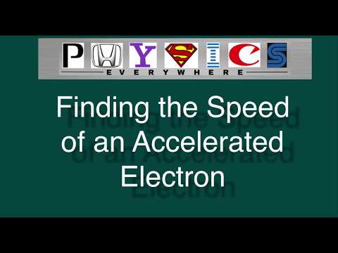 Finding the Speed of Accelerated Electrons