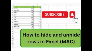 Hide and Unhide rows in Excel (MAC)