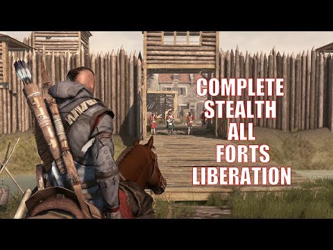 Complete Stealth All Forts Outposts Liberation Assassin's Creed III (3) Gameplay Compilation