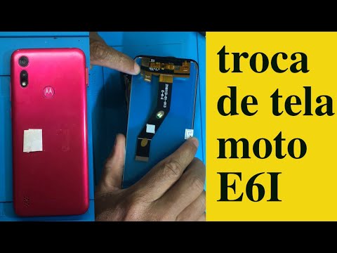 como trocar a tela do moto E6I - frontasl completa  display  lcd e touch