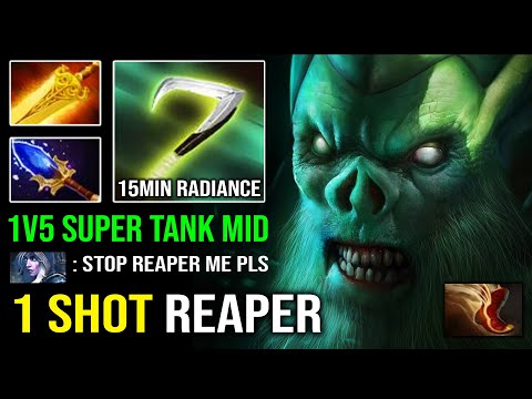 NEW 1v5 Solo Mid Necrophos First Item Travel Boots EZ Global Ganking with 15Min Radiance Dota 2