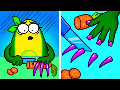 CRAZY Girly Problems with LONG NAILS || Girls VS Boys Struggles || RICH vs BROKE Beauty Gadgets